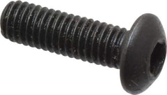 Holo-Krome - M3x0.50 Metric Coarse Hex Socket Drive, Button Screw - Grade 12.9 Alloy Steel, Black Oxide Finish, Fully Threaded, 10mm Length Under Head - Apex Tool & Supply
