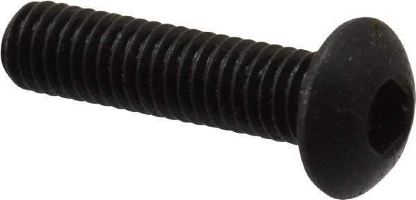 Holo-Krome - M3x0.50 Metric Coarse Hex Socket Drive, Button Screw - Grade 12.9 Alloy Steel, Black Oxide Finish, Fully Threaded, 12mm Length Under Head - Apex Tool & Supply