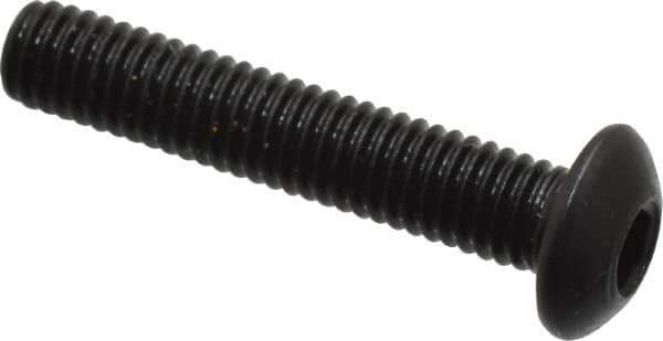 Holo-Krome - M3x0.50 Metric Coarse Hex Socket Drive, Button Screw - Grade 12.9 Alloy Steel, Black Oxide Finish, Fully Threaded, 16mm Length Under Head - Apex Tool & Supply
