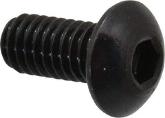 Holo-Krome - M4x0.70 Metric Coarse Hex Socket Drive, Button Screw - Grade 12.9 Alloy Steel, Black Oxide Finish, Fully Threaded, 8mm Length Under Head - Apex Tool & Supply