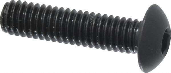 Holo-Krome - M4x0.70 Metric Coarse Hex Socket Drive, Button Screw - Grade 12.9 Alloy Steel, Black Oxide Finish, Fully Threaded, 16mm Length Under Head - Apex Tool & Supply