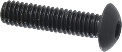 Holo-Krome - M4x0.70 Metric Coarse Hex Socket Drive, Button Screw - Grade 12.9 Alloy Steel, Black Oxide Finish, Fully Threaded, 16mm Length Under Head - Apex Tool & Supply
