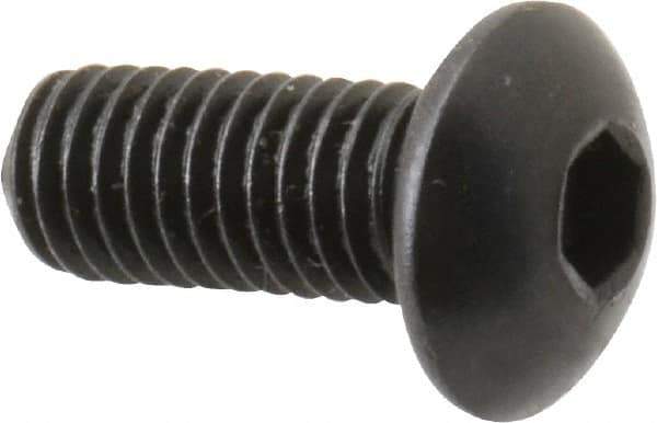 Holo-Krome - M5x0.80 Metric Coarse Hex Socket Drive, Button Screw - Grade 12.9 Alloy Steel, Black Oxide Finish, Fully Threaded, 12mm Length Under Head - Apex Tool & Supply