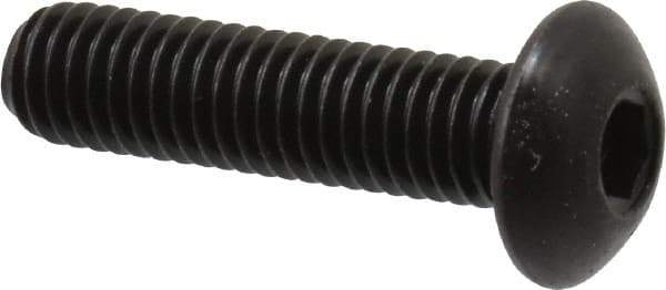 Holo-Krome - M5x0.80 Metric Coarse Hex Socket Drive, Button Screw - Grade 12.9 Alloy Steel, Black Oxide Finish, Fully Threaded, 20mm Length Under Head - Apex Tool & Supply