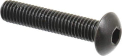 Holo-Krome - M5x0.80 Metric Coarse Hex Socket Drive, Button Screw - Grade 12.9 Alloy Steel, Black Oxide Finish, Fully Threaded, 25mm Length Under Head - Apex Tool & Supply