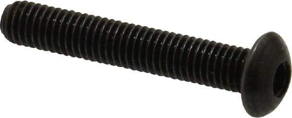 Holo-Krome - M5x0.80 Metric Coarse Hex Socket Drive, Button Screw - Grade 12.9 Alloy Steel, Black Oxide Finish, Fully Threaded, 30mm Length Under Head - Apex Tool & Supply