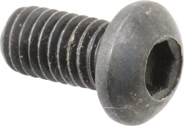 Holo-Krome - M6x1.00 Metric Coarse Hex Socket Drive, Button Screw - Grade 12.9 Alloy Steel, Black Oxide Finish, Fully Threaded, 12mm Length Under Head - Apex Tool & Supply