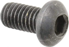 Holo-Krome - M6x1.00 Metric Coarse Hex Socket Drive, Button Screw - Grade 12.9 Alloy Steel, Black Oxide Finish, Fully Threaded, 12mm Length Under Head - Apex Tool & Supply