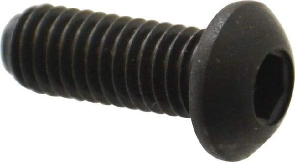 Holo-Krome - M6x1.00 Metric Coarse Hex Socket Drive, Button Screw - Grade 12.9 Alloy Steel, Black Oxide Finish, Fully Threaded, 16mm Length Under Head - Apex Tool & Supply