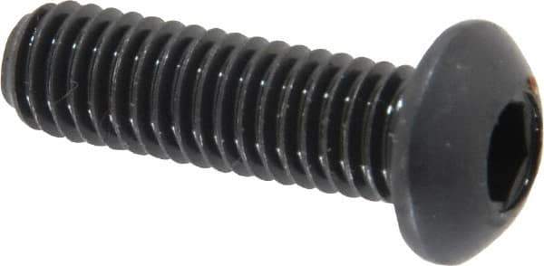 Holo-Krome - M6x1.00 Metric Coarse Hex Socket Drive, Button Screw - Grade 12.9 Alloy Steel, Black Oxide Finish, Fully Threaded, 20mm Length Under Head - Apex Tool & Supply