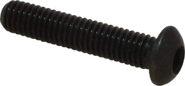 Holo-Krome - M6x1.00 Metric Coarse Hex Socket Drive, Button Screw - Grade 12.9 Alloy Steel, Black Oxide Finish, Fully Threaded, 30mm Length Under Head - Apex Tool & Supply