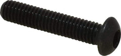 Holo-Krome - M6x1.00 Metric Coarse Hex Socket Drive, Button Screw - Grade 12.9 Alloy Steel, Black Oxide Finish, Fully Threaded, 30mm Length Under Head - Apex Tool & Supply
