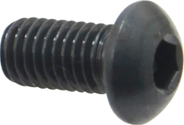 Holo-Krome - M8x1.25 Metric Coarse Hex Socket Drive, Button Screw - Grade 12.9 Alloy Steel, Black Oxide Finish, Fully Threaded, 16mm Length Under Head - Apex Tool & Supply