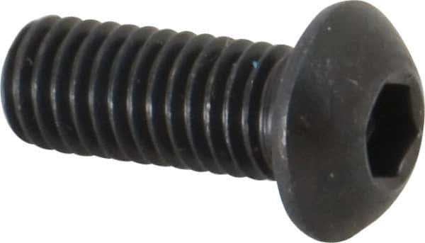 Holo-Krome - M8x1.25 Metric Coarse Hex Socket Drive, Button Screw - Grade 12.9 Alloy Steel, Black Oxide Finish, Fully Threaded, 20mm Length Under Head - Apex Tool & Supply