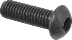 Holo-Krome - M8x1.25 Metric Coarse Hex Socket Drive, Button Screw - Grade 12.9 Alloy Steel, Black Oxide Finish, Fully Threaded, 25mm Length Under Head - Apex Tool & Supply