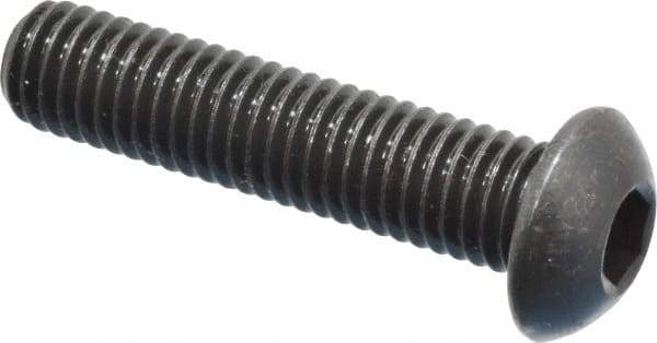 Holo-Krome - M8x1.25 Metric Coarse Hex Socket Drive, Button Screw - Grade 12.9 Alloy Steel, Black Oxide Finish, Fully Threaded, 35mm Length Under Head - Apex Tool & Supply