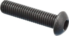 Holo-Krome - M8x1.25 Metric Coarse Hex Socket Drive, Button Screw - Grade 12.9 Alloy Steel, Black Oxide Finish, Fully Threaded, 35mm Length Under Head - Apex Tool & Supply