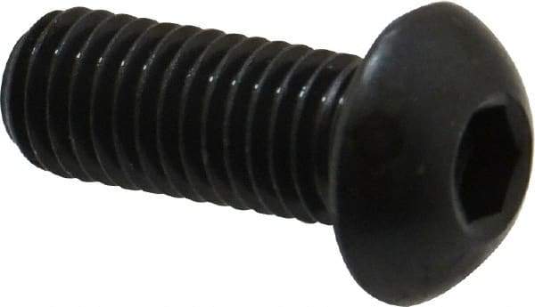 Holo-Krome - M10x1.50 Metric Coarse Hex Socket Drive, Button Screw - Grade 12.9 Alloy Steel, Black Oxide Finish, Fully Threaded, 25mm Length Under Head - Apex Tool & Supply