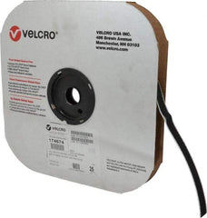 VELCRO Brand - 5/8" Wide x 25 Yd Long Adhesive Backed Hook Roll - Continuous Roll, Black - Apex Tool & Supply