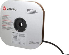 VELCRO Brand - 1" Wide x 10 Yd Long Adhesive Backed Hook Roll - Continuous Roll, Black - Apex Tool & Supply