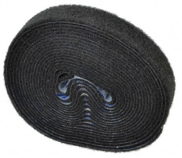 VELCRO Brand - 1" Wide x 5 Yd Long Adhesive Backed Loop Roll - Continuous Roll, Black - Apex Tool & Supply