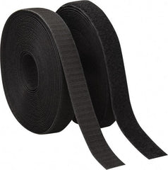 VELCRO Brand - 1" Wide x 10 Yd Long Sew On Hook & Loop Roll - Continuous Roll, Black - Apex Tool & Supply