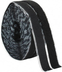 VELCRO Brand - 3/4" Wide x 5 Yd Long Adhesive Backed Hook & Loop Roll - Continuous Roll, Black - Apex Tool & Supply