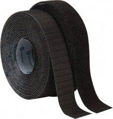 VELCRO Brand - 1" Wide x 5 Yd Long Adhesive Backed Hook & Loop Roll - Continuous Roll, Black - Apex Tool & Supply