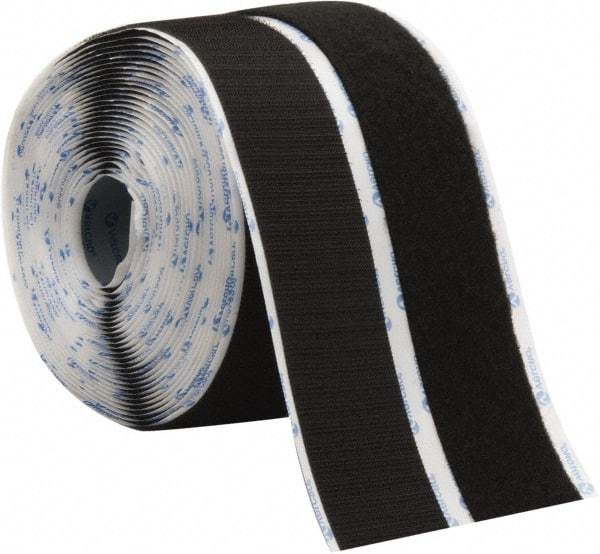 VELCRO Brand - 2" Wide x 10 Yd Long Adhesive Backed Hook & Loop Roll - Continuous Roll, Black - Apex Tool & Supply