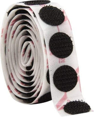 VELCRO Brand - 100 Piece 1/2" Wide Adhesive Backed Hook Dots - Packaged Pieces, Black - Apex Tool & Supply