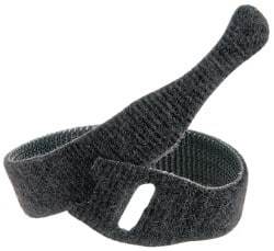 VELCRO Brand - 10 Piece 3/4" Wide x 8" Piece Length, Self Fastening Tie/Strap Hook & Loop Strap - Perforated/Pieces Roll, Black - Apex Tool & Supply
