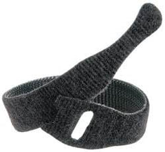VELCRO Brand - 10 Piece 3/4" Wide x 8" Piece Length, Self Fastening Tie/Strap Hook & Loop Strap - Perforated/Pieces Roll, Black - Apex Tool & Supply