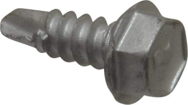 Elco - #8, Hex Washer Head, Hex Drive, 1/2" Length Under Head, #2 Point, Self Drilling Screw - Steel - Apex Tool & Supply