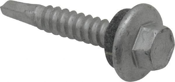 Elco - #12-14, Hex Washer Head, Hex Drive, 1-1/4" Length Under Head, #2 Point, Self Drilling Screw - Steel - Apex Tool & Supply