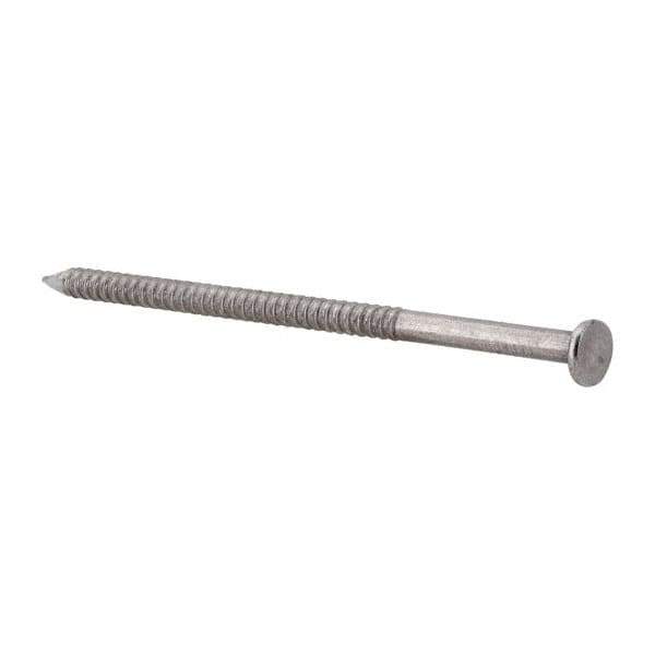 Made in USA - 16D, 8 Gauge, 3-1/2" OAL Common Nails - Ring Shank, 18-8 Stainless Steel - Apex Tool & Supply