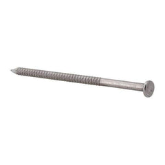 Made in USA - 16D, 8 Gauge, 3-1/2" OAL Common Nails - Ring Shank, 18-8 Stainless Steel - Apex Tool & Supply