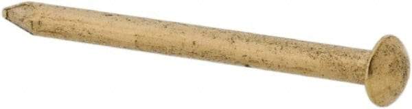 Made in USA - 18 Gauge, 5/8" OAL Escutcheon Pin Nails - Smooth Shank, Brass, Bright Finish - Apex Tool & Supply