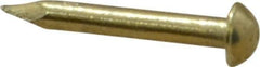 Made in USA - 16 Gauge, 1/2" OAL Escutcheon Pin Nails - Smooth Shank, Brass, Bright Finish - Apex Tool & Supply