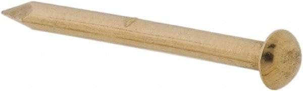 Made in USA - 16 Gauge, 3/4" OAL Escutcheon Pin Nails - Smooth Shank, Brass, Bright Finish - Apex Tool & Supply