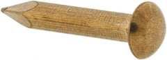 Made in USA - 14 Gauge, 1/2" OAL Escutcheon Pin Nails - Smooth Shank, Brass, Bright Finish - Apex Tool & Supply