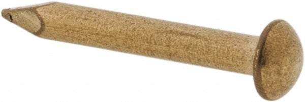 Made in USA - 14 Gauge, 5/8" OAL Escutcheon Pin Nails - Smooth Shank, Brass, Bright Finish - Apex Tool & Supply