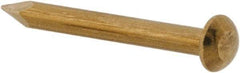 Made in USA - 14 Gauge, 3/4" OAL Escutcheon Pin Nails - Smooth Shank, Brass, Bright Finish - Apex Tool & Supply
