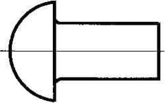 RivetKing - 5/32" Body Diam, Round Uncoated Stainless Steel Solid Rivet - 1/4" Length Under Head, Grade 18-8 - Apex Tool & Supply