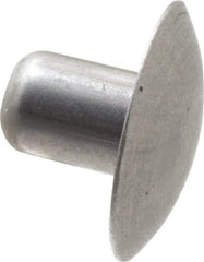 Made in USA - 3/16" Body Diam, Brazier Aluminum Solid Rivet - 1/4" Length Under Head, Grade 1100F, 0.467" Head Diam x 3/32" Head Height - Apex Tool & Supply