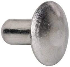 Made in USA - 3/16" Body Diam, Brazier Aluminum Solid Rivet - 3/8" Length Under Head, Grade 1100F, 0.467" Head Diam x 3/32" Head Height - Apex Tool & Supply