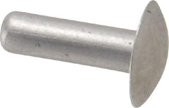 Made in USA - 3/16" Body Diam, Brazier Aluminum Solid Rivet - 5/8" Length Under Head, Grade 1100F, 0.467" Head Diam x 3/32" Head Height - Apex Tool & Supply