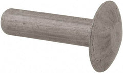 Made in USA - 3/16" Body Diam, Brazier Aluminum Solid Rivet - 3/4" Length Under Head, Grade 1100F, 0.467" Head Diam x 3/32" Head Height - Apex Tool & Supply