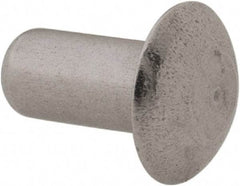 Made in USA - 3/16" Body Diam, Universal Aluminum Solid Rivet - 3/8" Length Under Head, Grade 2117-T4, 3/8" Head Diam x 0.085" Head Height - Apex Tool & Supply