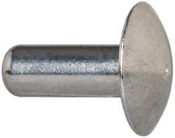 Made in USA - 3/16" Body Diam, Brazier Aluminum Solid Rivet - 1/2" Length Under Head, Grade 2117-T4, 0.467" Head Diam x 3/32" Head Height - Apex Tool & Supply