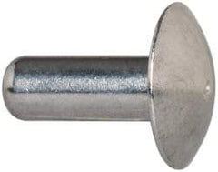 Made in USA - 3/16" Body Diam, Brazier Aluminum Solid Rivet - 1/2" Length Under Head, Grade 2117-T4, 0.467" Head Diam x 3/32" Head Height - Apex Tool & Supply